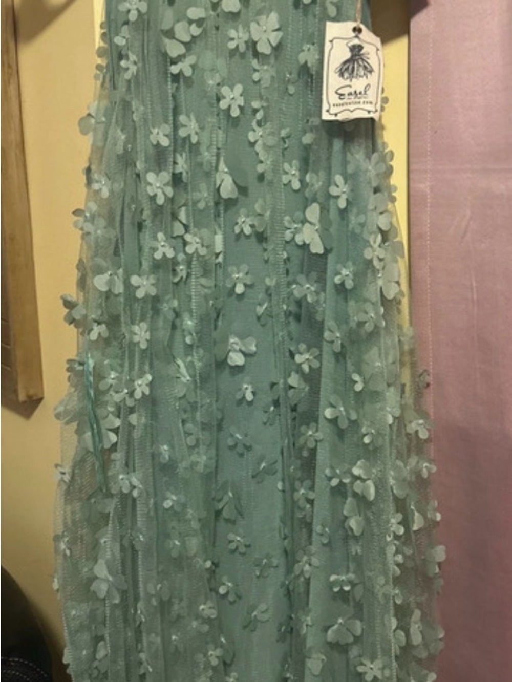 Easel NWT 3D Floral Applique Halter Mesh Dress